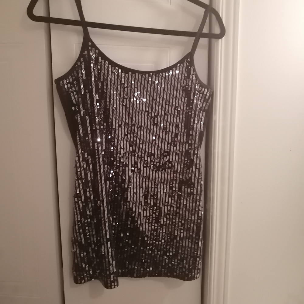 Black Sequin Sleeveless Dress
